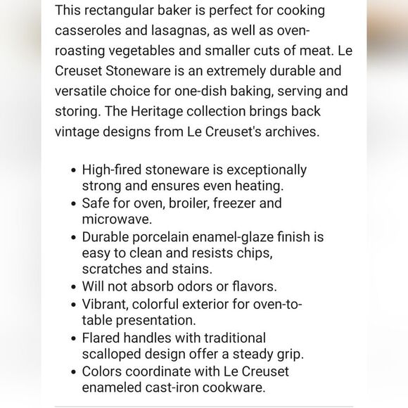 Le Creuset 32CM Rectangular Baking Dish- Cerise - Picture 6 of 10